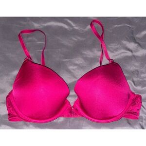 Lily of France Hot Pink French Charm Push-up Underwire Bra, Size 34B